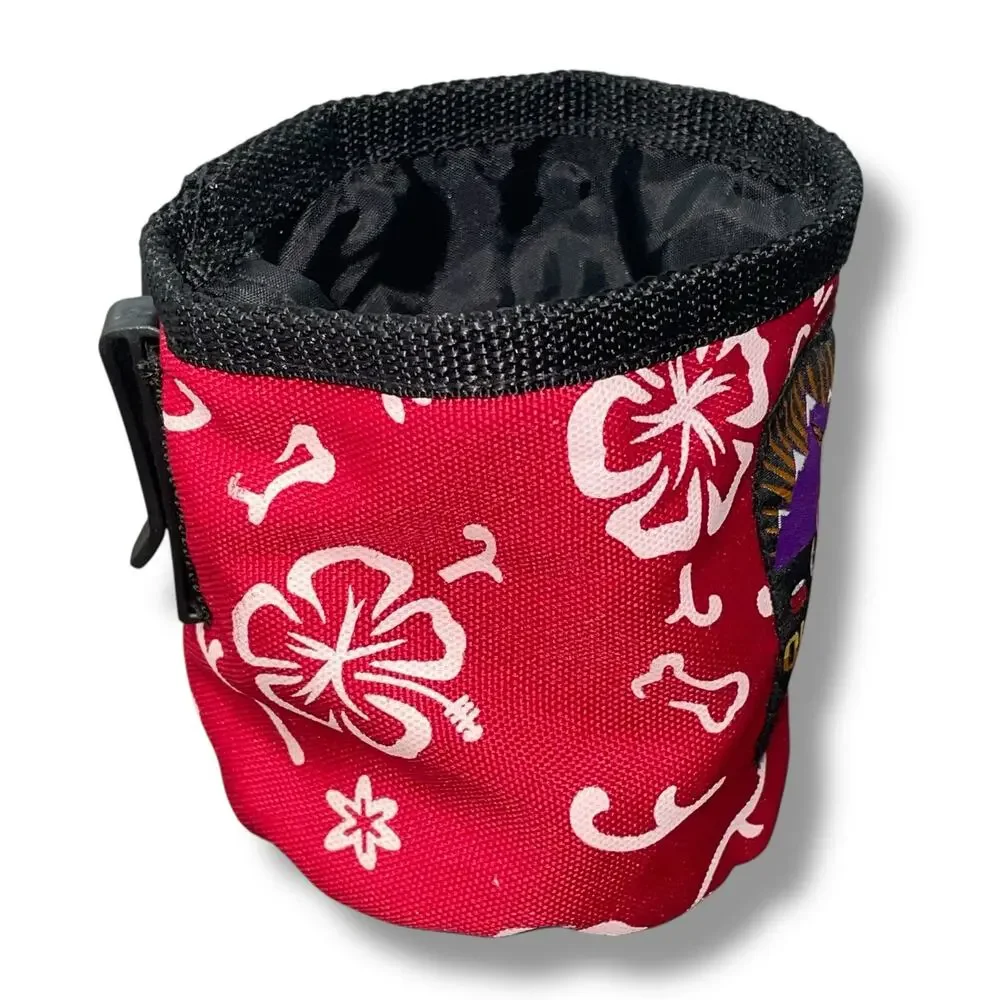 Outward Hound Dog Bowl Red Hawaiian Floral Collapsible 5
